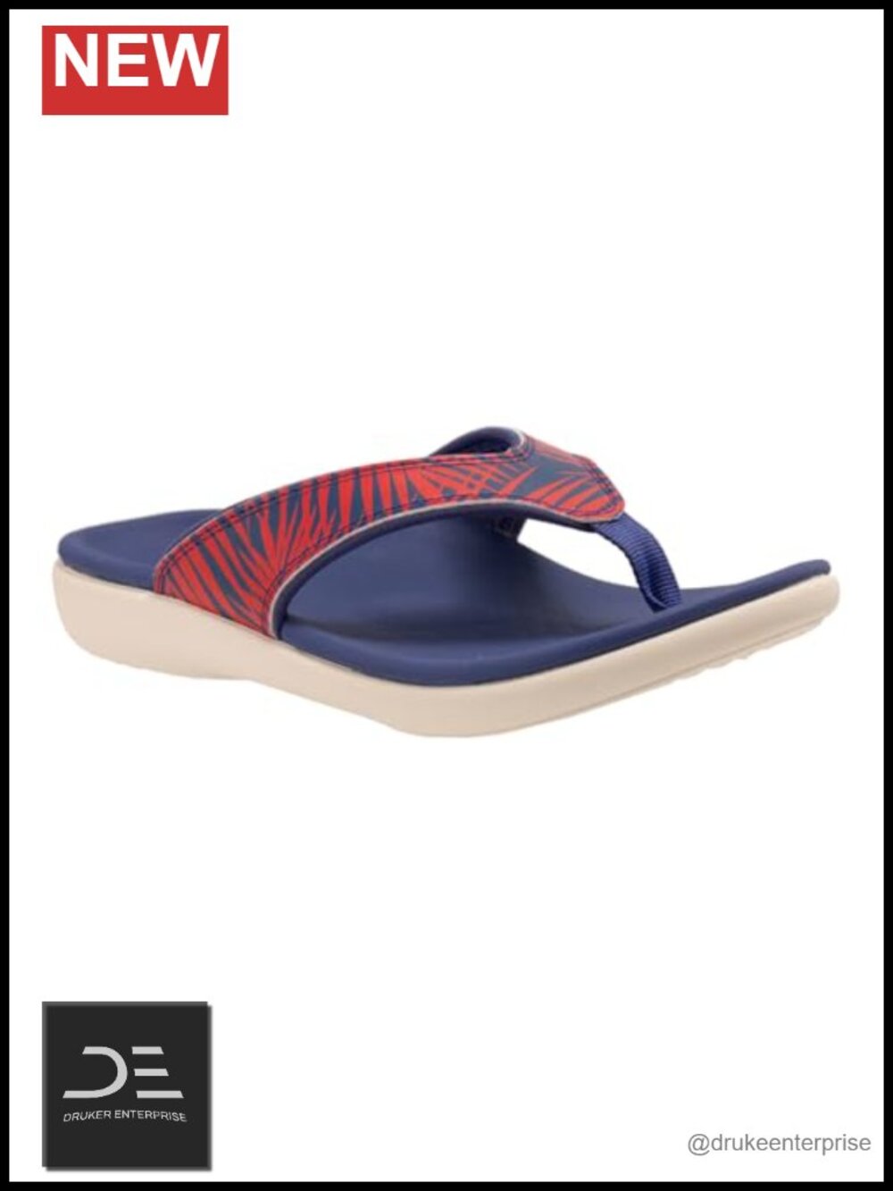Revitalign Women's Yumi Island Time Flip-Flops, Contoured Footbed, Water